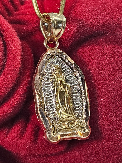 14K Gold Virgin Mary Pendant - Dige Virgen de Guadalupe 14K