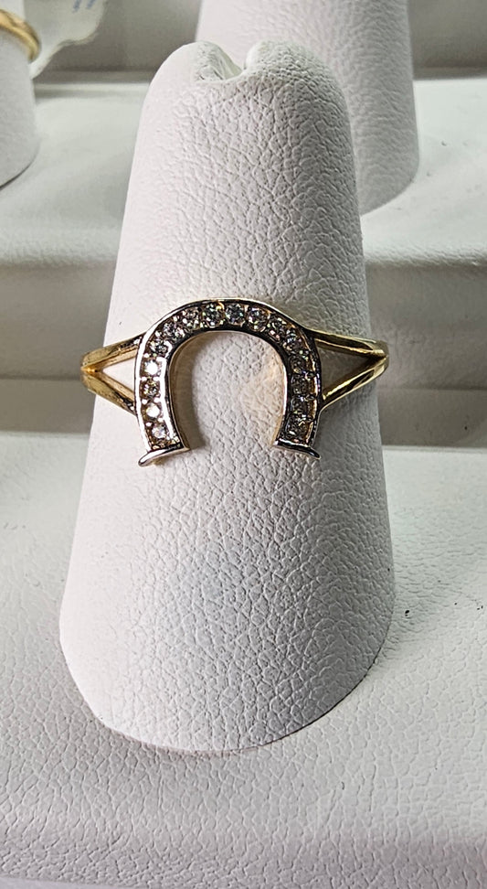 Anillo herradura 14k