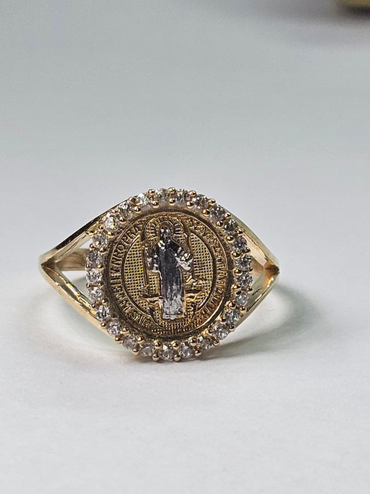Anillo San Benito Oro 14k #7