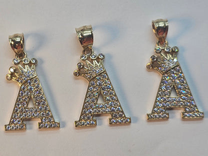 Letter 'A' Pendant 14k Gold - Dige Inicial 'A' Oro 14k CZ