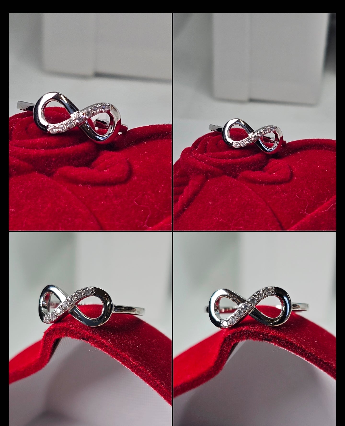 Silver 925 Rhodium Plated Infinity CZ Ring