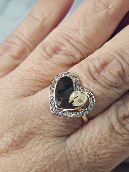 14K Gold Heart Ring - Anillo 14k De corazón