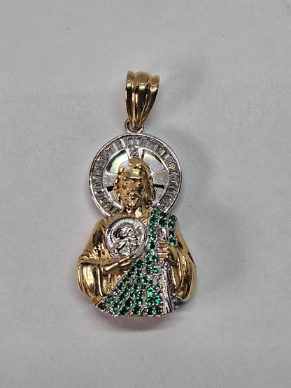 14K Gold Saint Jude Pendant - Dige San Judas Tadeo 14k