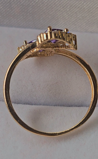 14K Gold Double Heart Ring - Anillo Doble Corazón Oro 14k #8