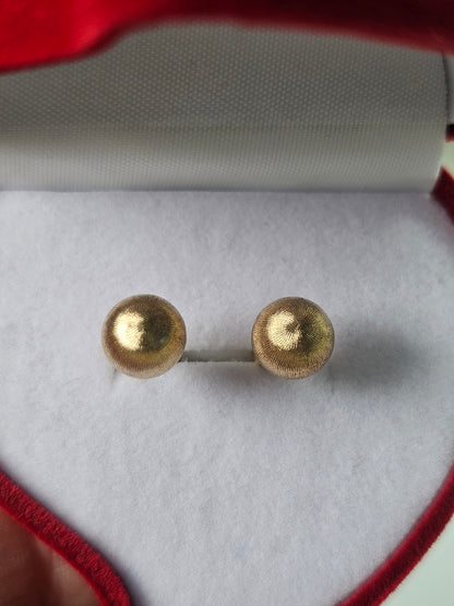 Aretes de bolita solidos 14k