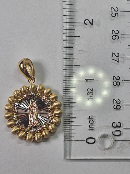 14K Gold Virgin Mary Pendant - Dige Virgen de Guadalupe 14K