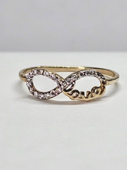 Anillo Love con Infinito de 14k