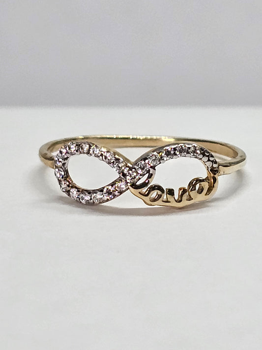 Anillo Love con Infinito de 14k