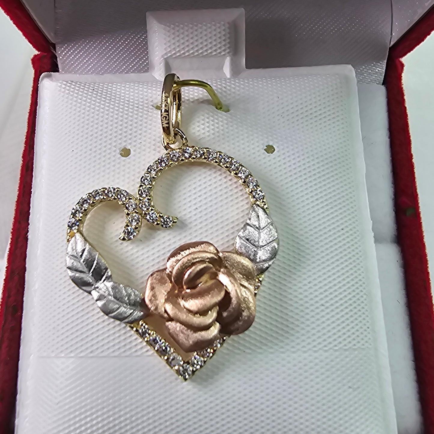 Corazón 14k Oro Cubic Zirconia