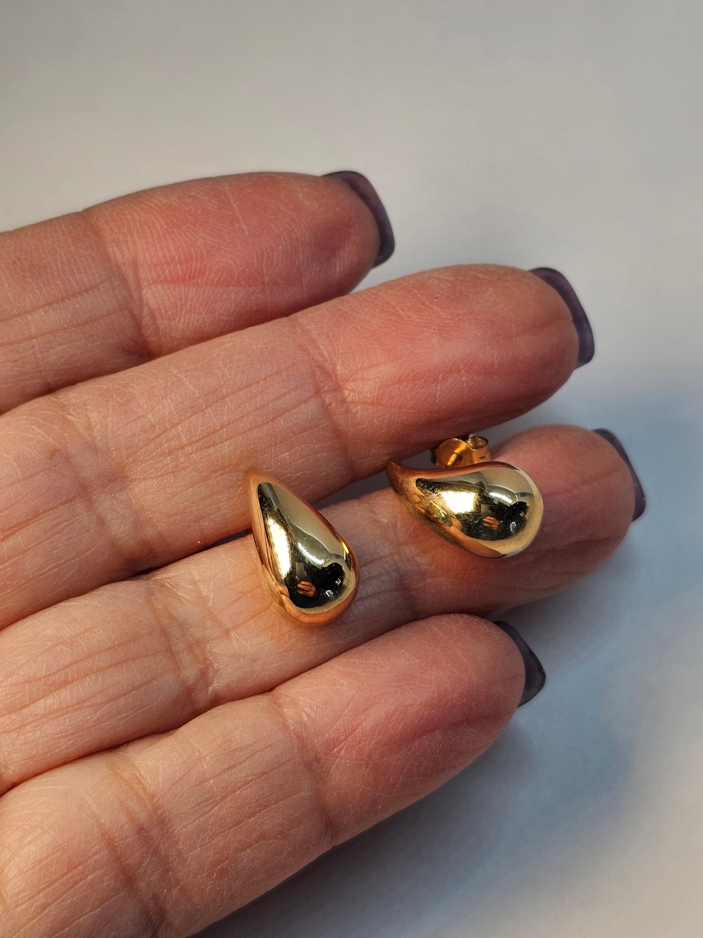 Aretes de Gota 14k Oro Italiano