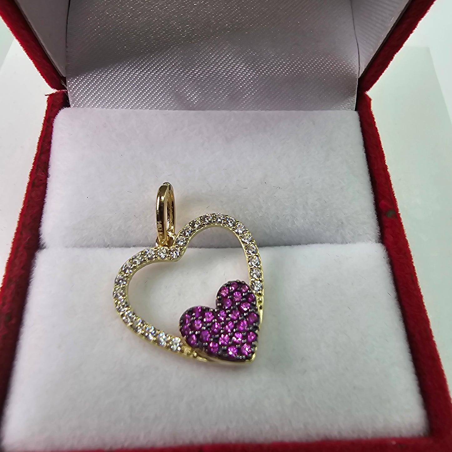 Corazón 14k Oro Cubic Zirconia