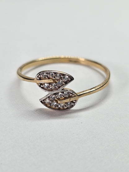 14K Gold Leaves Ring - Anillo con hojas 14k