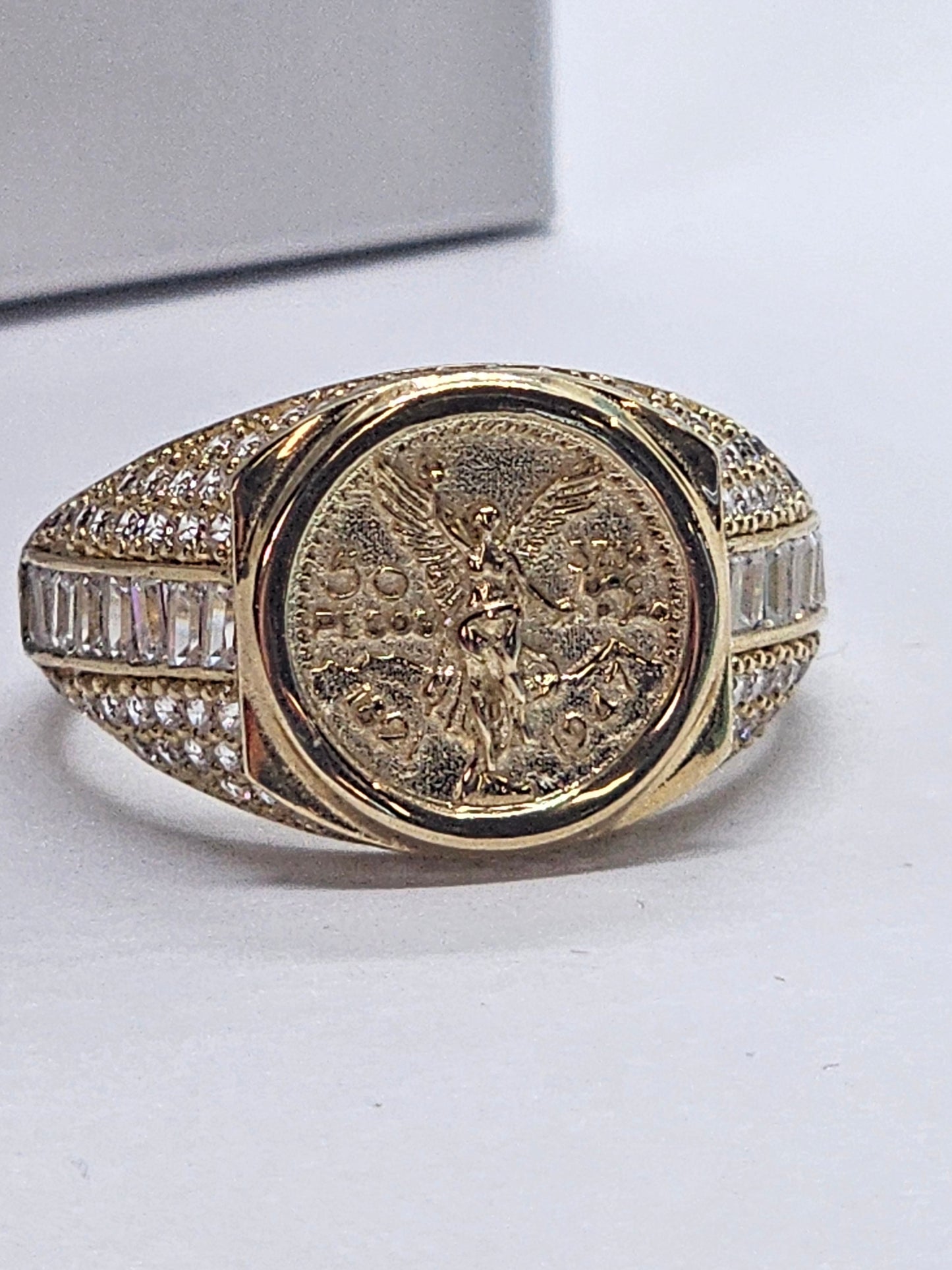 Anillo Hombre con Centenario Oro 14k #10.5