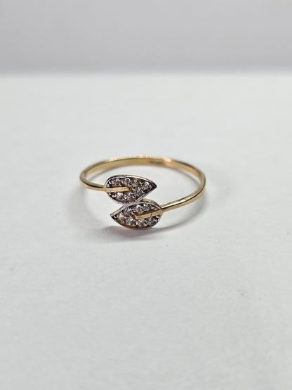 14K Gold Leaves Ring - Anillo con hojas 14k