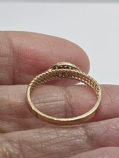 14K Gold Turkish Eye Ring - Anillo ojo turco de 14k