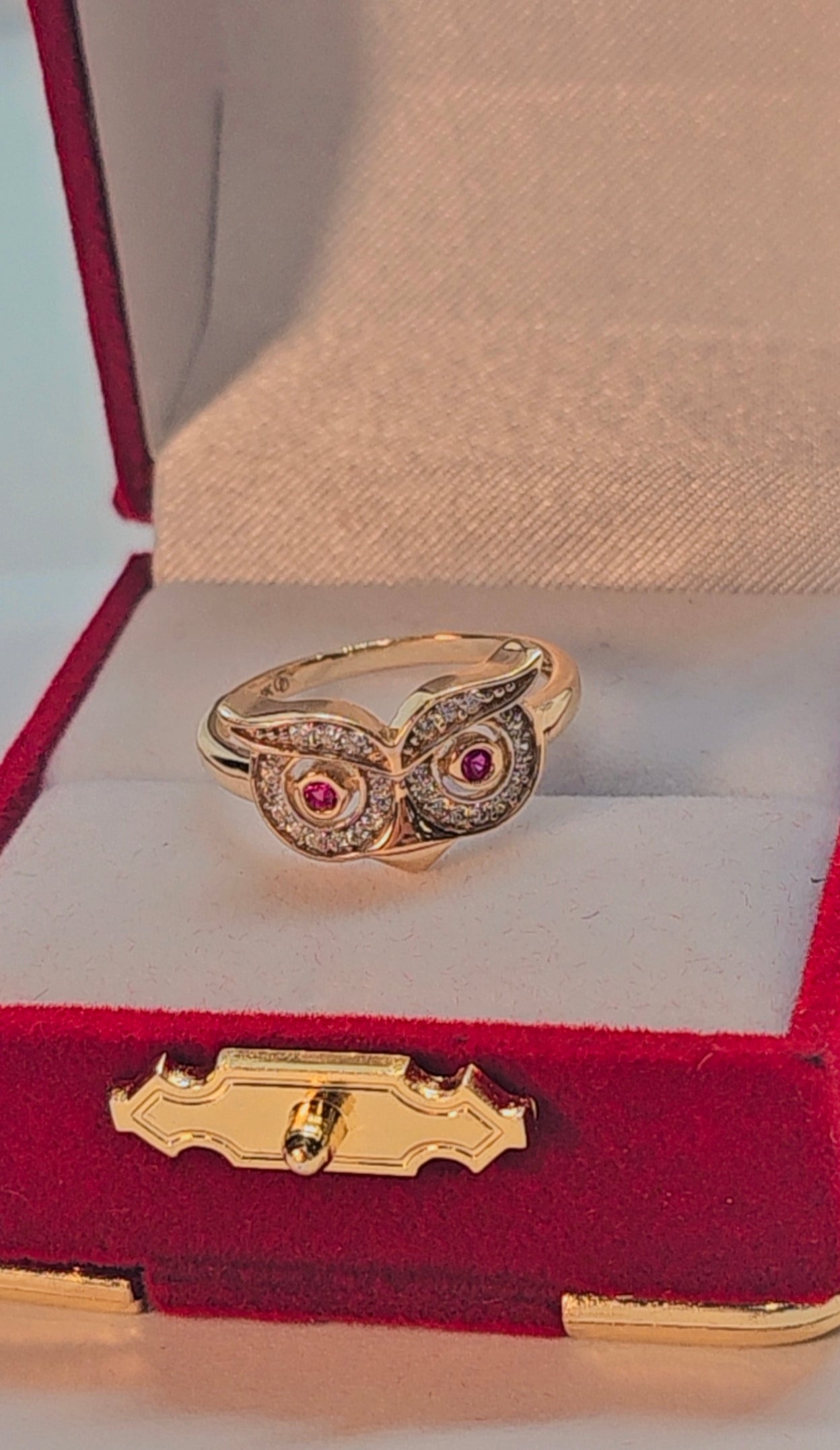 14k Gold Owl Ring #7 - Anillo 14k Oro Búho #7