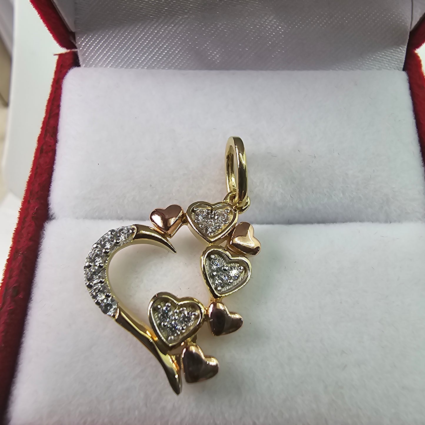 Corazón 14k Oro Cubic Zirconia