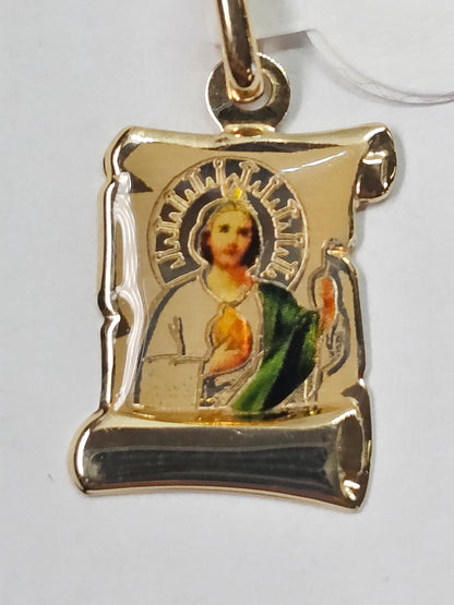 14K Gold St Jude Pendant - Dige San judas Tadeo 14k