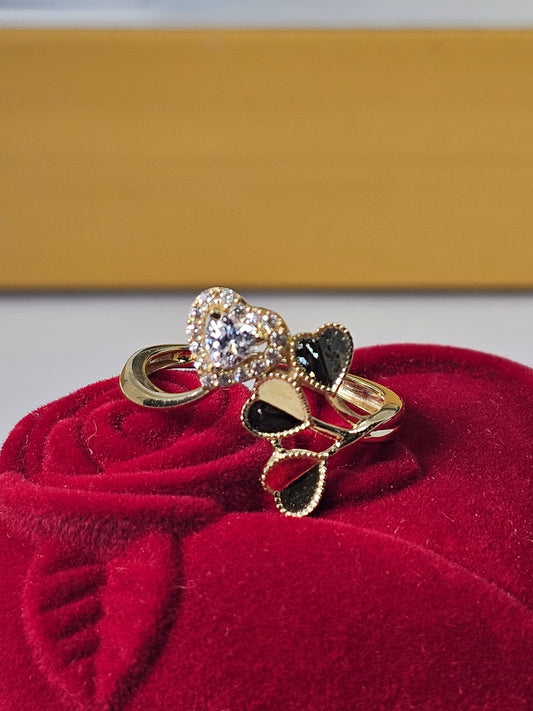 Anillo 14k corazónes
