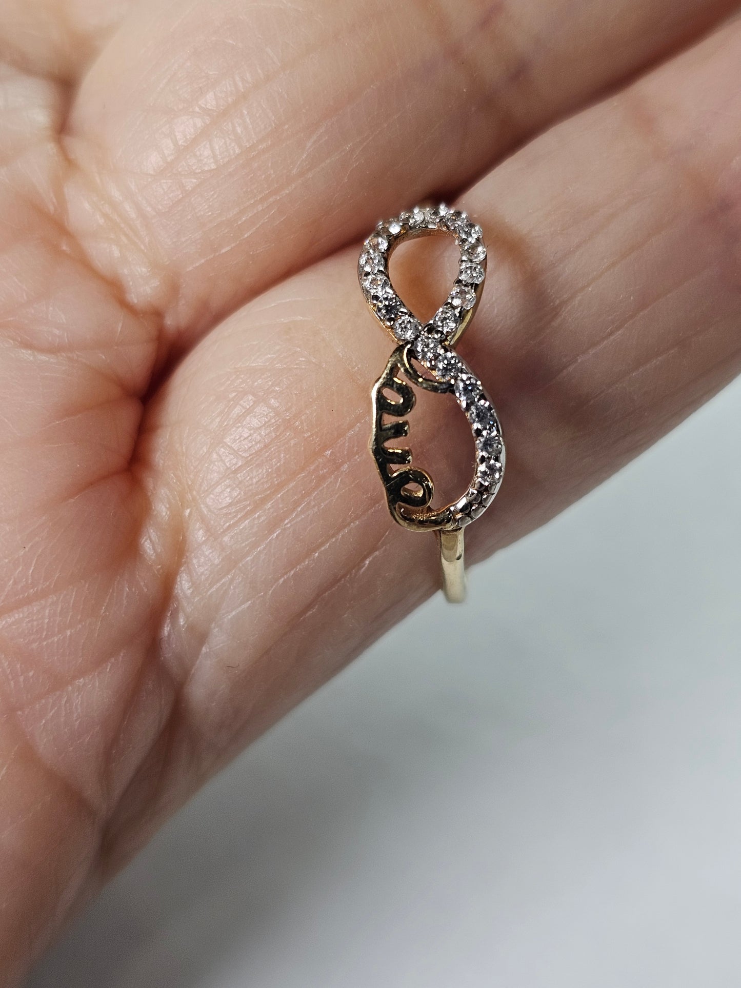 Anillo Love con Infinito de 14k