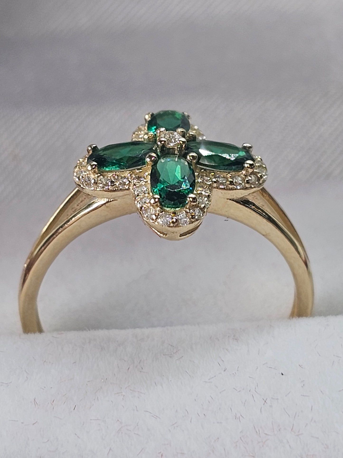 Anillo Oro 14k Piedra Verde #8