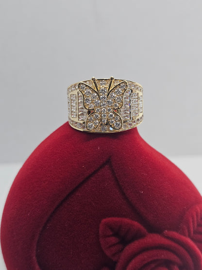 14K Gold Butterfly Princess Ring - Anillo Mariposa 14k Oro solido