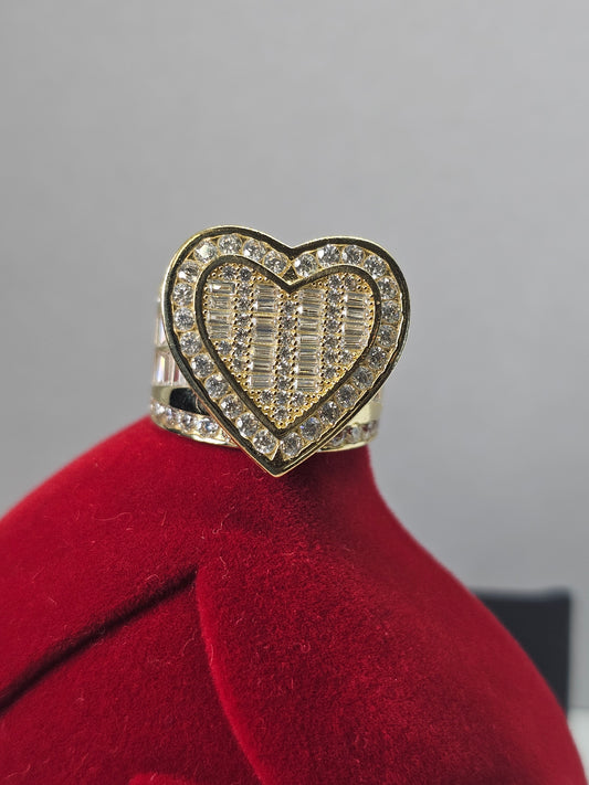 Anillo Princesa corazón 14k