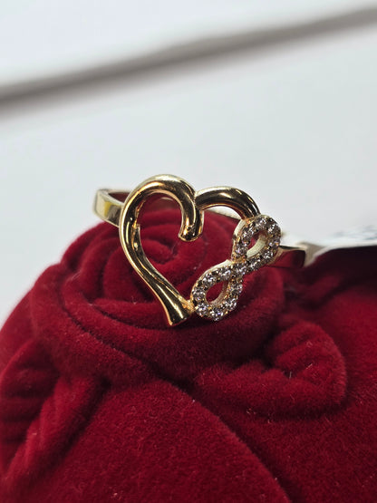 14K Gold Infinity w/Love Ring - Anillo Love con Infinito de 14k