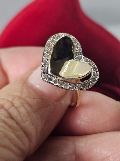 14K Gold Heart Ring - Anillo 14k De corazón