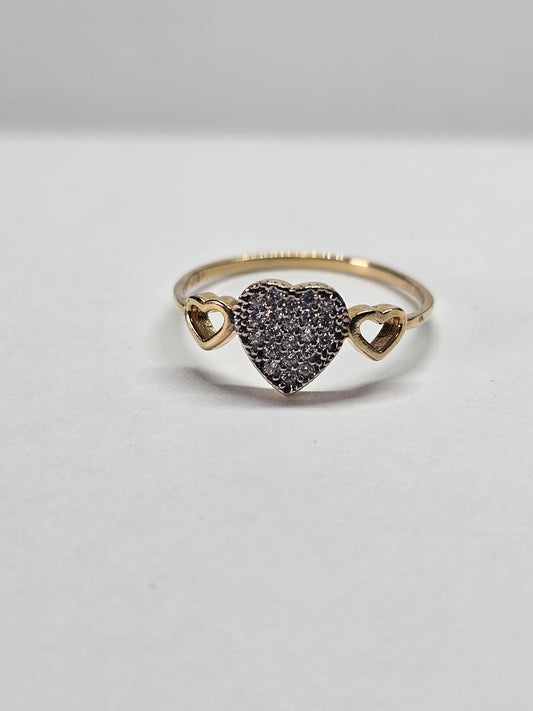 Anillo corazón 14k