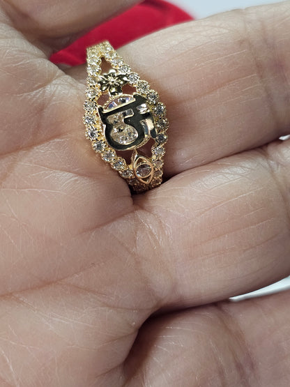 14K Gold Quinceañera Ring - Anillo de 15 Años 14k