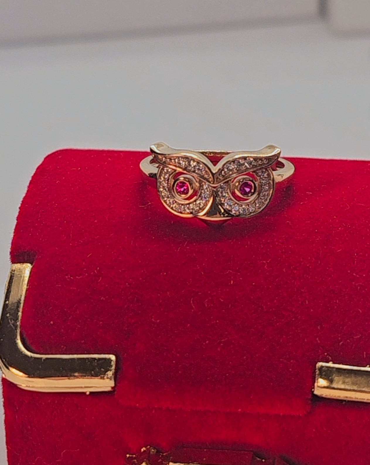 14k Gold Owl Ring #7 - Anillo 14k Oro Búho #7