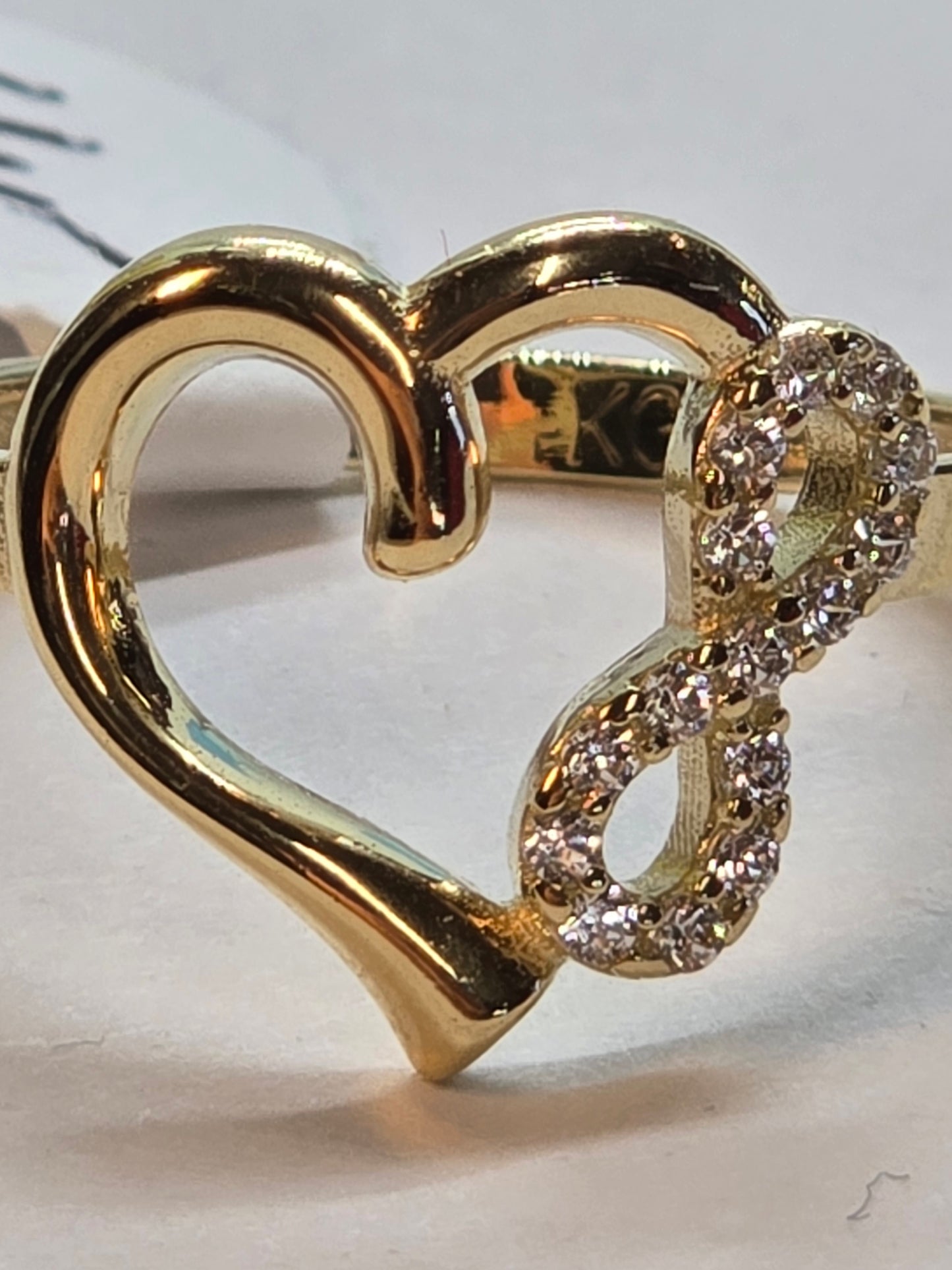 14K Gold Infinity w/Love Ring - Anillo Love con Infinito de 14k