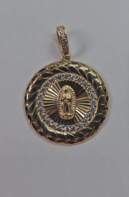 14K Gold Virgin Mary Pendant - Medalla Virgen de Guadalupe en Oro 14K