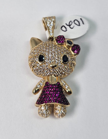 14K Gold Kitty Pendant - Dige de Gatita Oro 14k