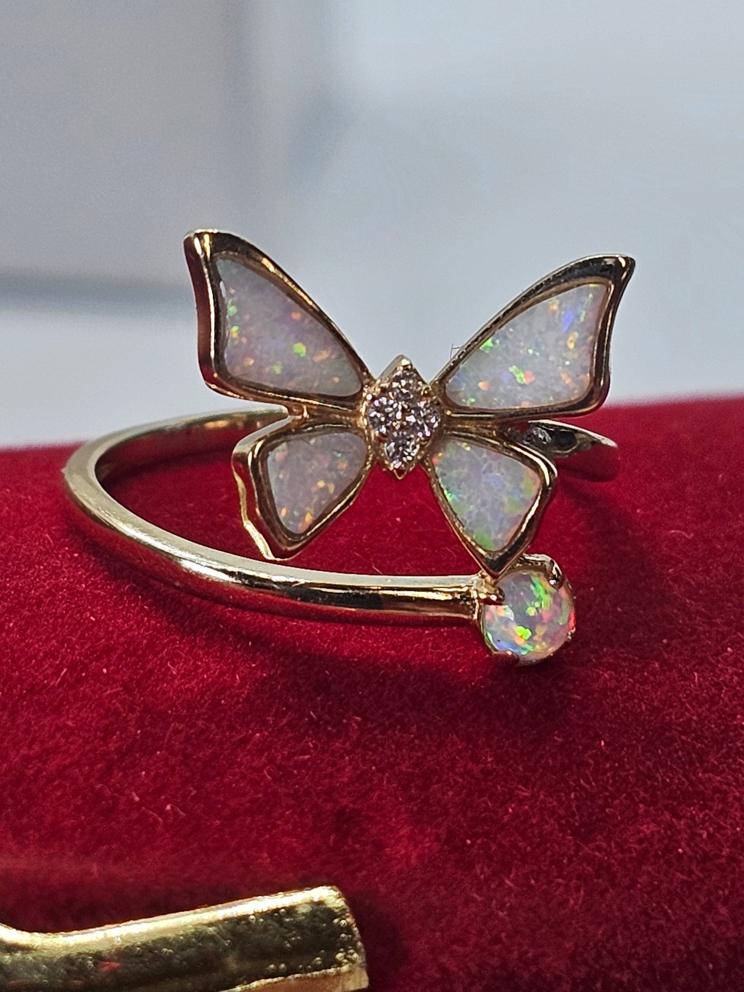 Anillo Mariposa Opalo Oro 14k #7