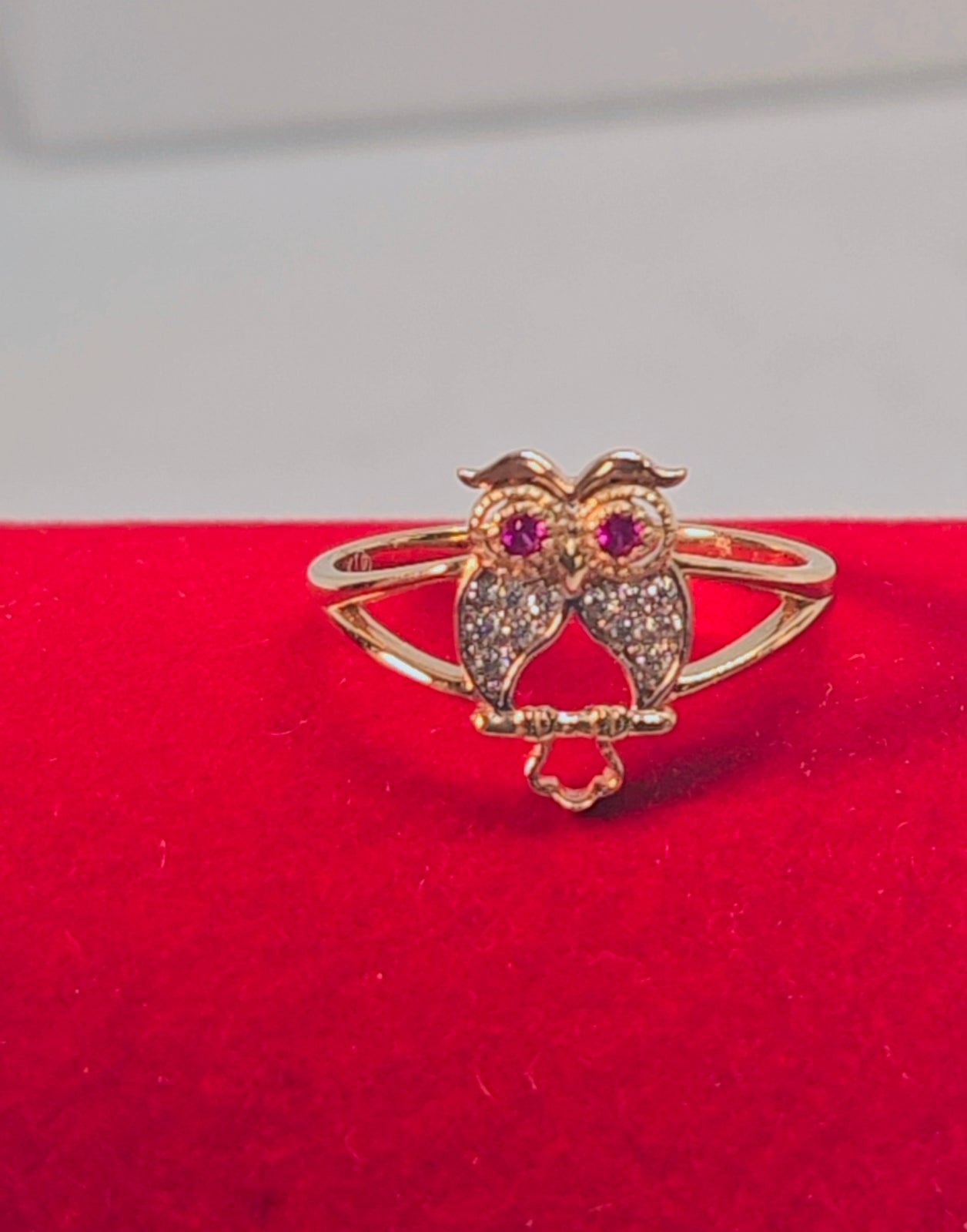 14k Gold Owl Ring #7 - Anillo 14k Oro Búho #7