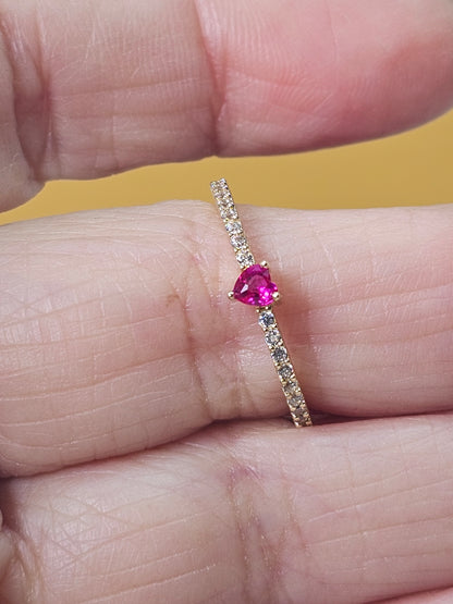 Anillo 14k corazón