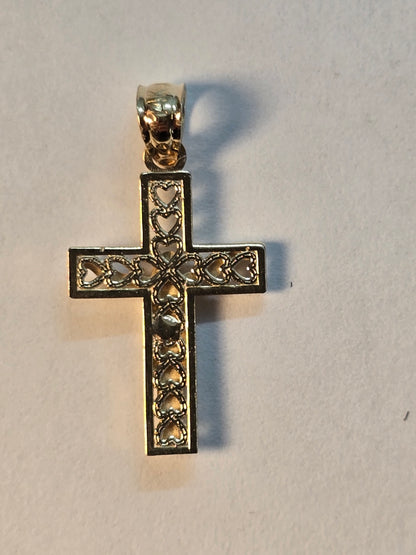 14K Gold Cross Pendant - Cruz Religiosa Oro 14K