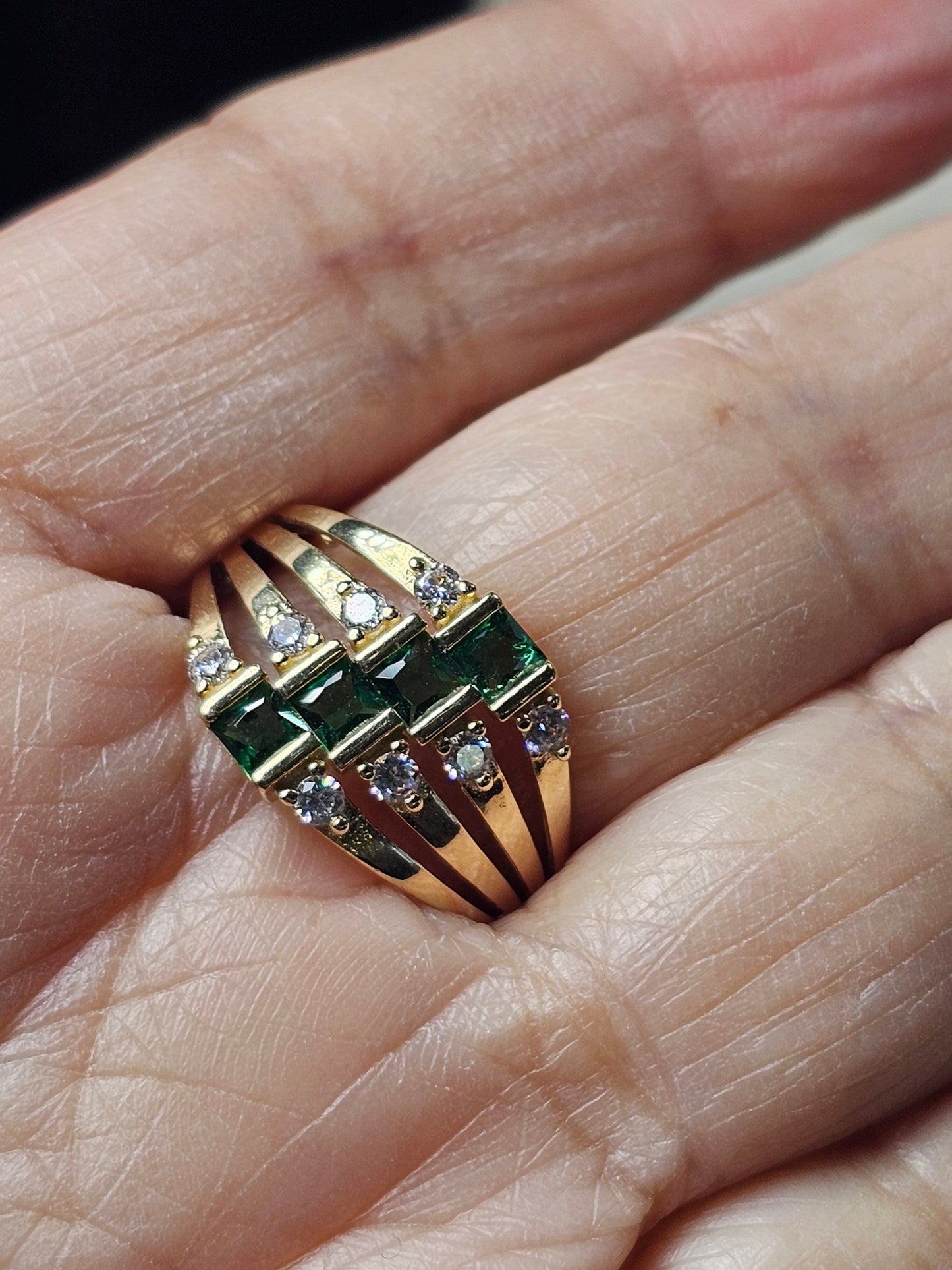 Anillo 4 bandas 14k solido