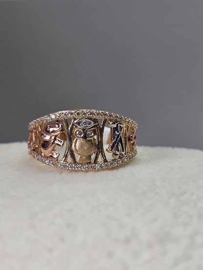 14K Gold Good Luck Charms Ring - Anillo de la suerte 14k