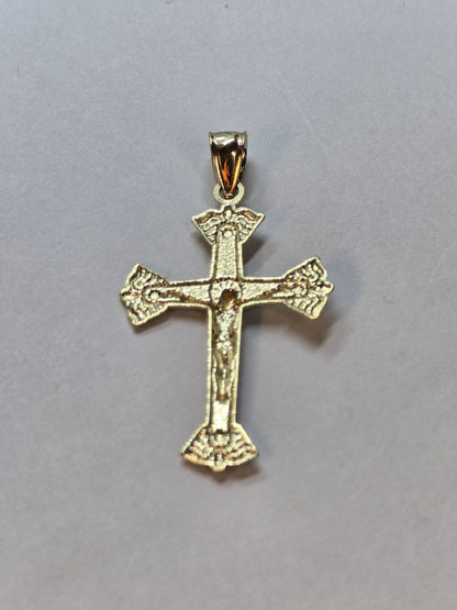 14K Gold Cross Pendant - Cruz Religiosa Oro 14K