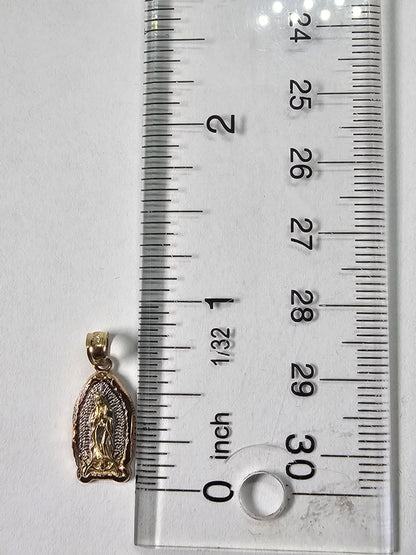 14K Gold Virgin Mary Pendant - Dige Virgen de Guadalupe 14K