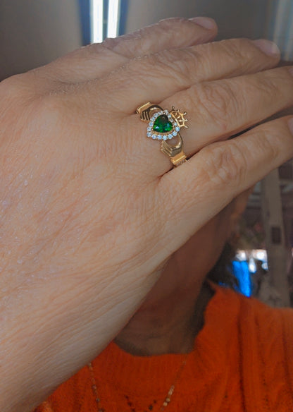 14K Gold Claddagh Ring - Anillo Corazón Oro 14k #8