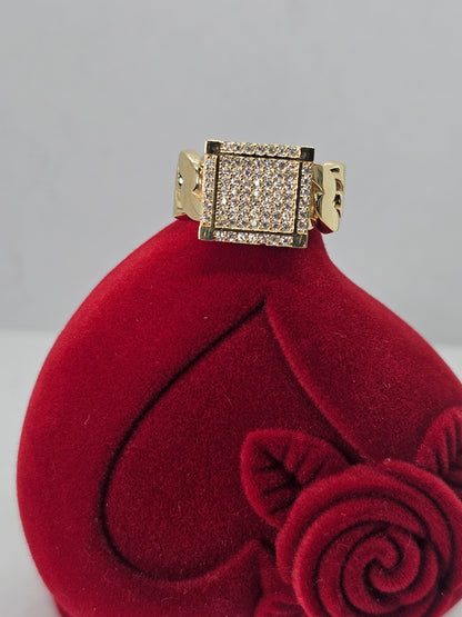 14K Gold Square Princess Ring - Anillo Princesa Cuadrado 14k Oro solido