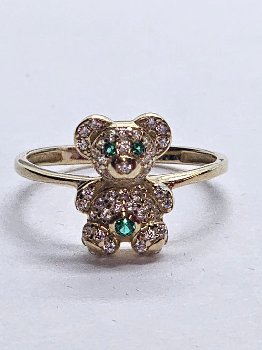 14k Gold Bear Ring #6 - Anillo De Osito 14k oro Solido #6