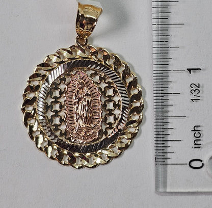 14K Gold Virgin Mary Pendant - Dige Virgen de Guadalupe 14K