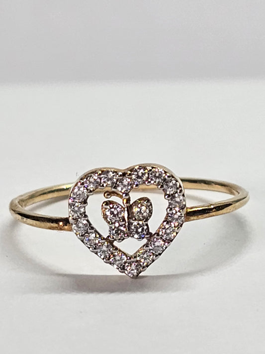 Anillo corazón 14k