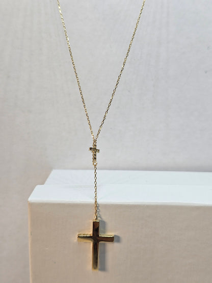 Gargantilla Cruz 14k oro