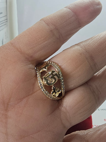 14K Gold Quinceañera Ring - Anillo de 15 Años 14k